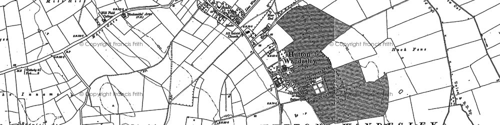 Old map of Hutton Wandesley in 1892