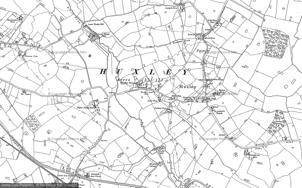 Old Map of Historic Map covering Hoofield in 1897
