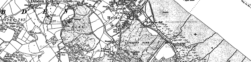 Old map of Langdown in 1887