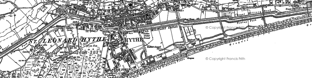 Old map of Hythe in 1906