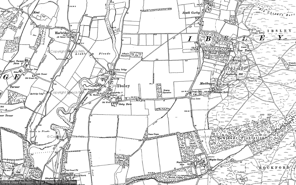 Old Map of Ibsley, 1907 - 1908 in 1907