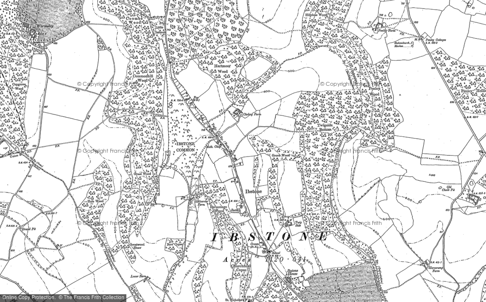 Old Map of Ibstone, 1897 - 1919 in 1897