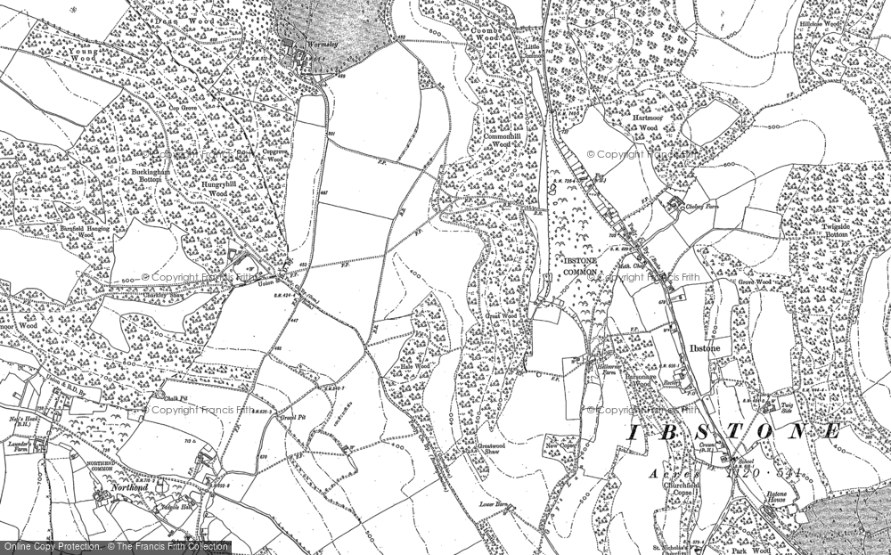 Old Map of Historic Map covering Wormsley Park in 1897