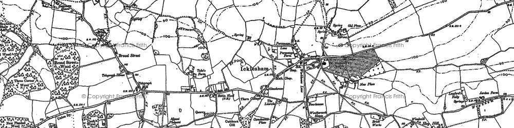 Old map of Icklesham in 1872