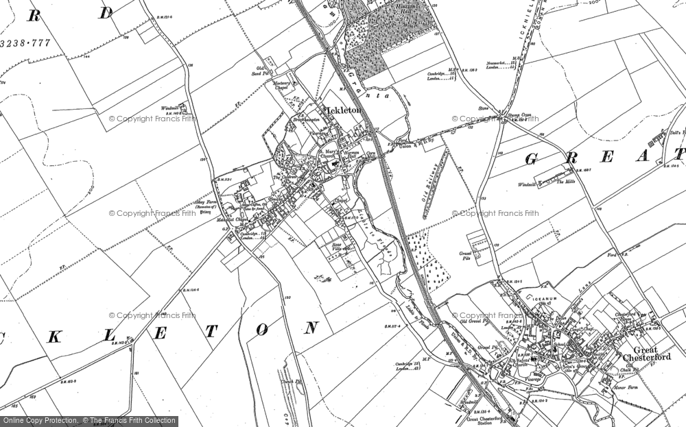 Old Map of Ickleton, 1901 in 1901