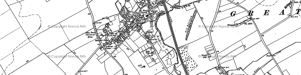 Old map of Ickleton in 1901