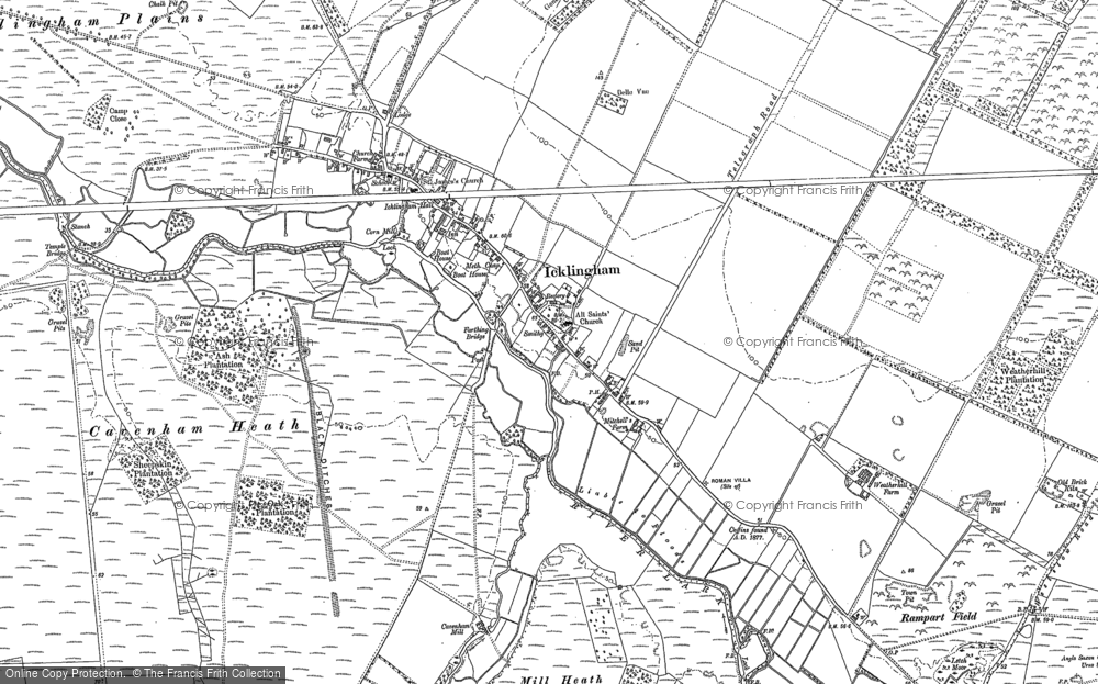 Old Map of Historic Map covering Ash Plantn in 1882