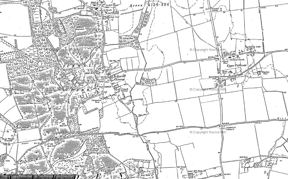 Old Map of Ickwell, 1882 - 1900 in 1882