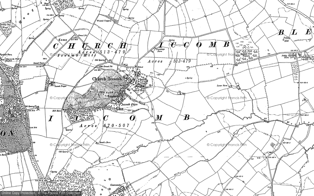 Old Map of Historic Map covering Icomb Place in 1900