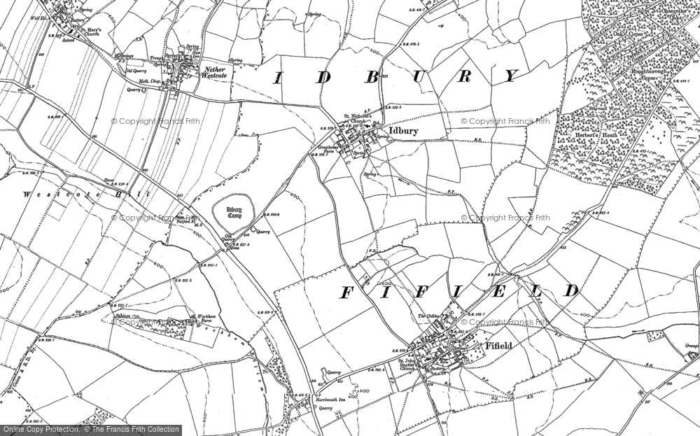 Old Map of Idbury, 1919 in 1919