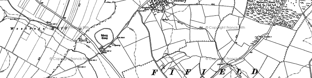 Old map of Idbury in 1919