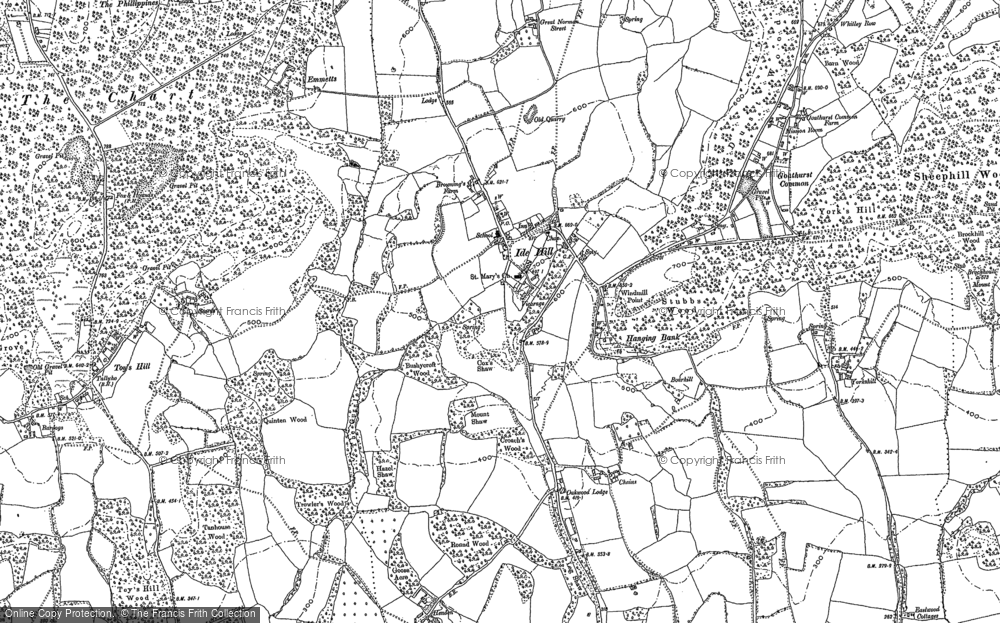 Old Map of Historic Map covering Whitley Forest in 1895