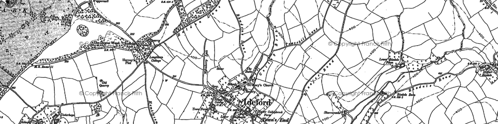 Old map of Ideford in 1887