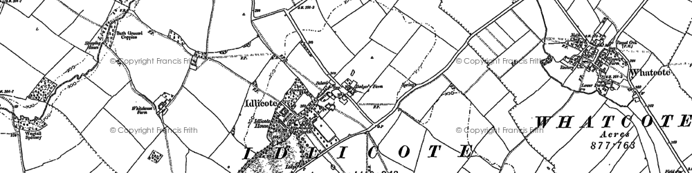 Old map of Idlicote in 1885