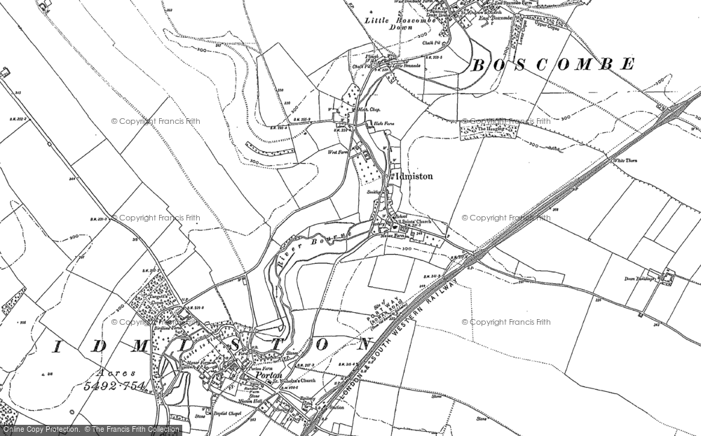 Old Map of Idmiston, 1923 in 1923