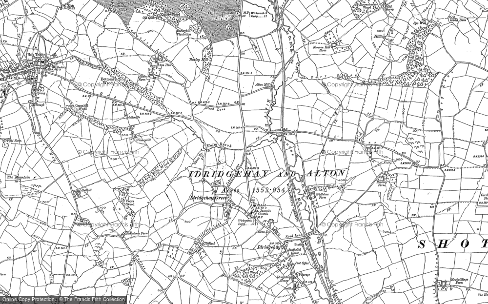 Old Map of Historic Map covering Winneyhill in 1879