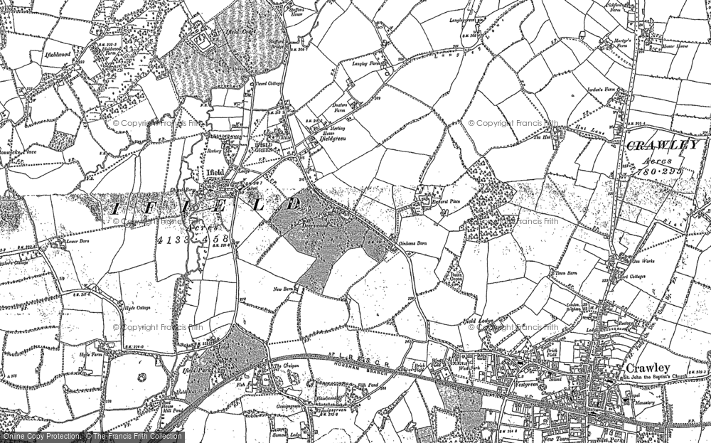 Old Map of Historic Map covering Ifieldwood in 1909