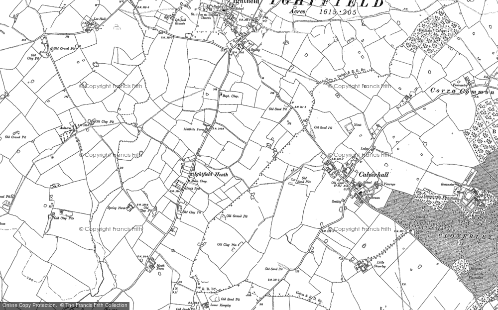 Old Map of Historic Map covering Ashacres in 1879