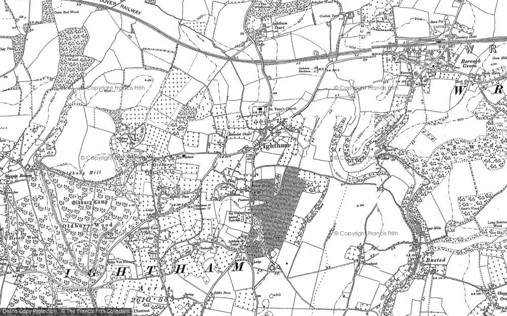 Old Map of Ightham, 1866 - 1895 in 1866