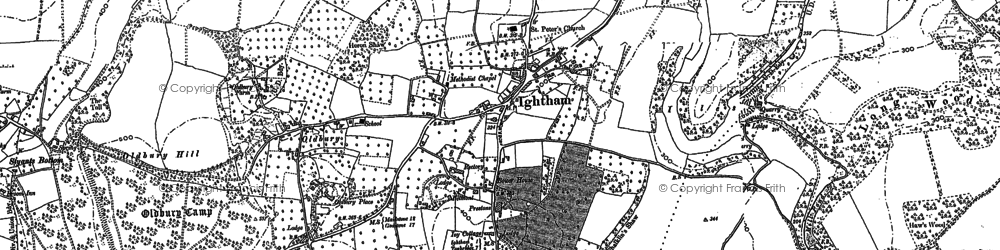 Old map of Ightham in 1866