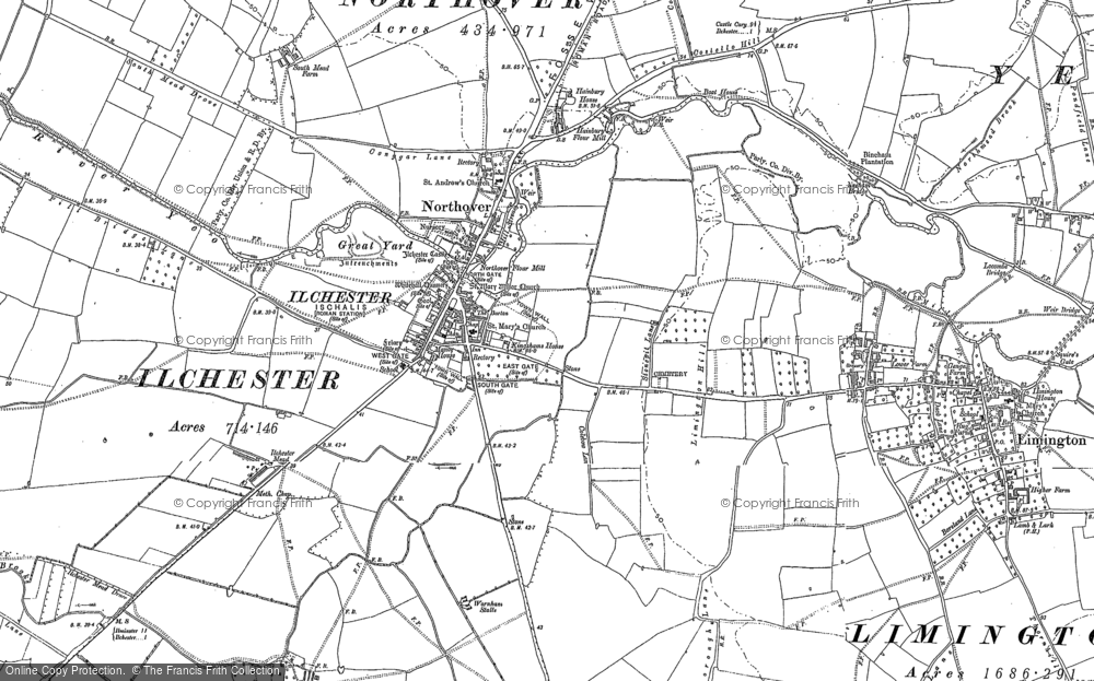Old Map of Ilchester, 1885 - 1901 in 1885