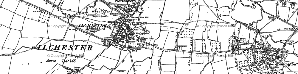 Old map of Ilchester in 1885