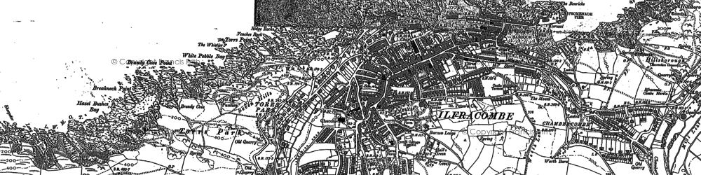 Old map of Ilfracombe in 1886