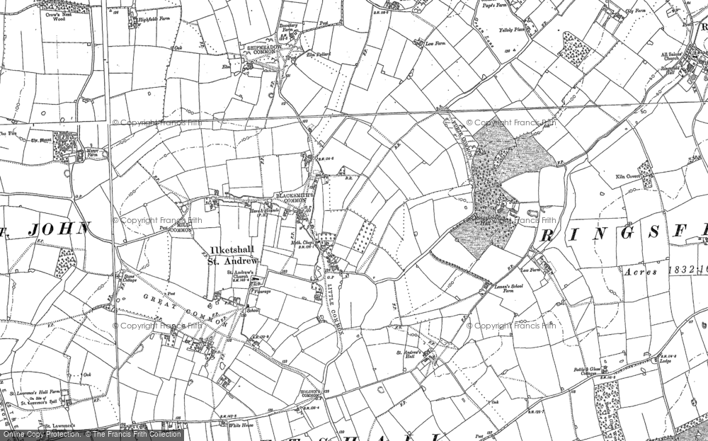 Old Map of Ilketshall St Andrew, 1883 - 1903 in 1883