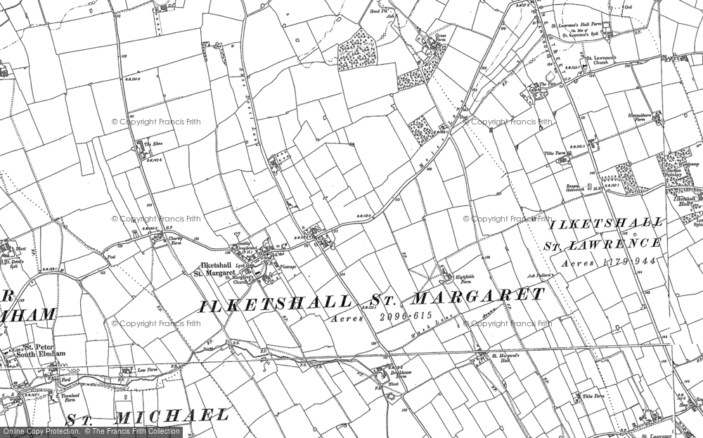 Old Map of Ilketshall St Margaret, 1883 - 1903 in 1883