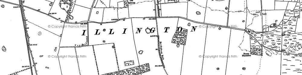Old map of Bragmere Pits in 1882