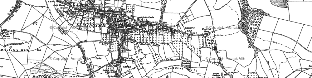 Old map of Ilminster in 1886