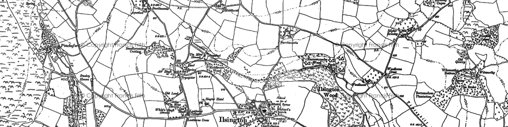 Old map of Ilsington in 1885