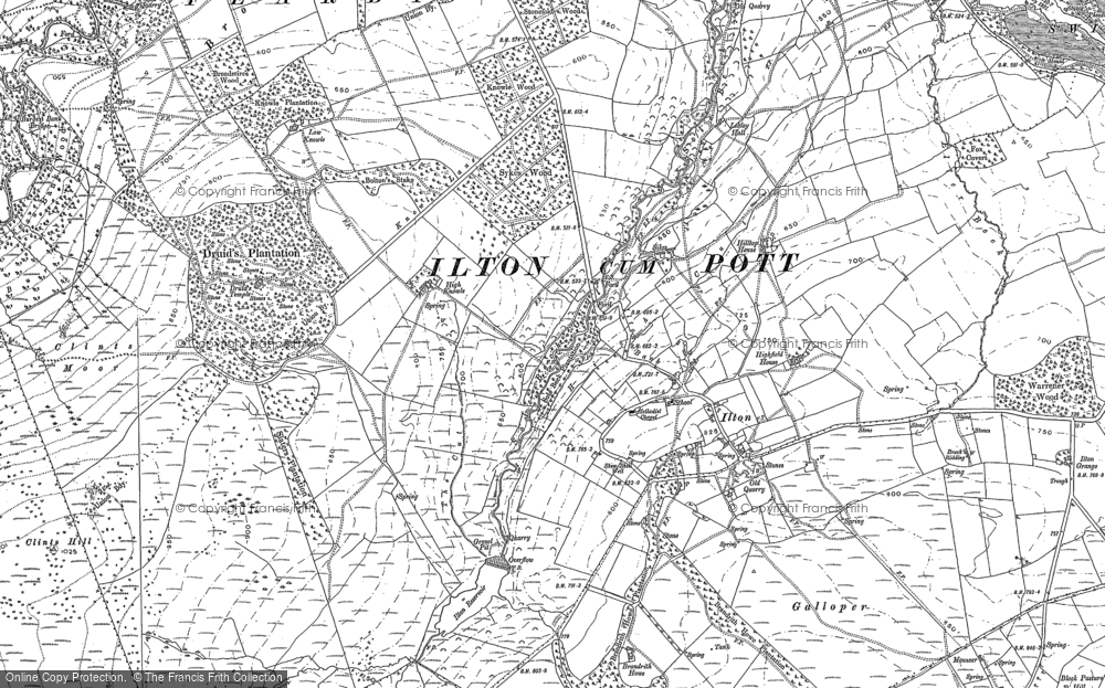 Old Map of Historic Map covering Brandwith Howe in 1890