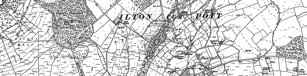 Old map of Ilton in 1890