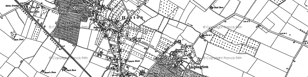 Old map of Impington in 1886