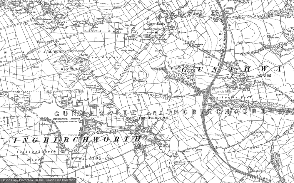 Old Map of Ingbirchworth, 1891 - 1892 in 1891