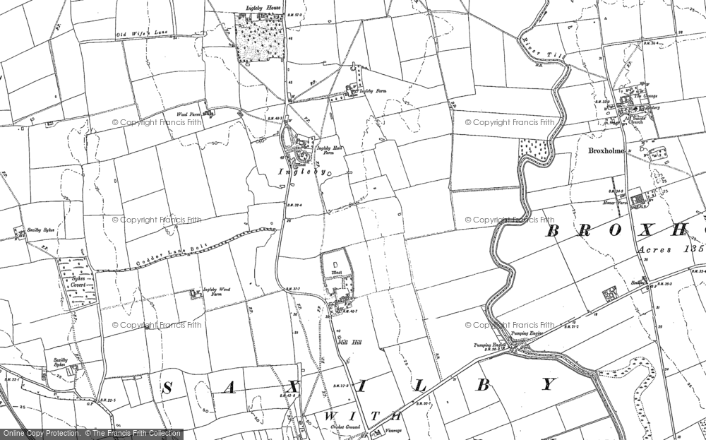 Old Map of Ingleby, 1885 in 1885