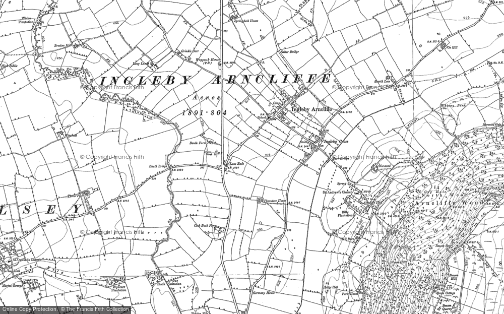 Old Map of Ingleby Arncliffe, 1890 - 1892 in 1890