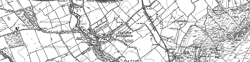 Old map of Ingleby Greenhow in 1892