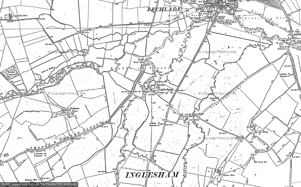 Old Map of Historic Map covering Upper Inglesham in 1910