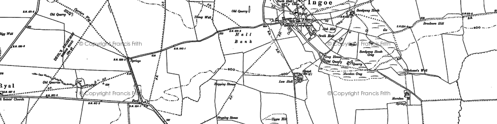 Old map of Ingoe in 1895