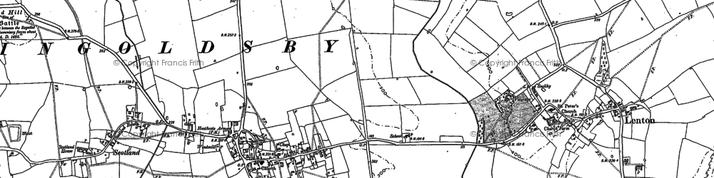 Old map of Ingoldsby in 1886