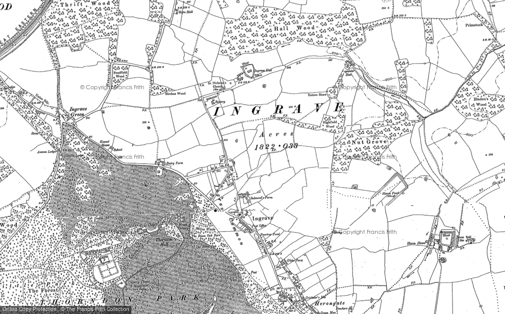 Old Map of Ingrave, 1895 in 1895