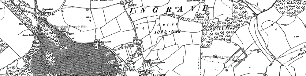 Old map of Ingrave in 1895