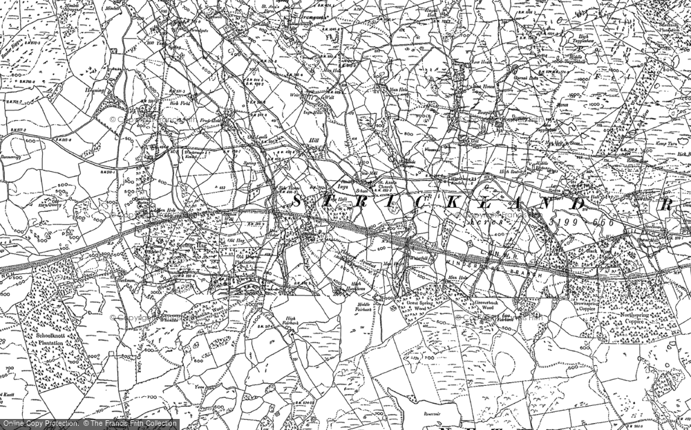 Old Map of Historic Map covering Broadgate Fm in 1897