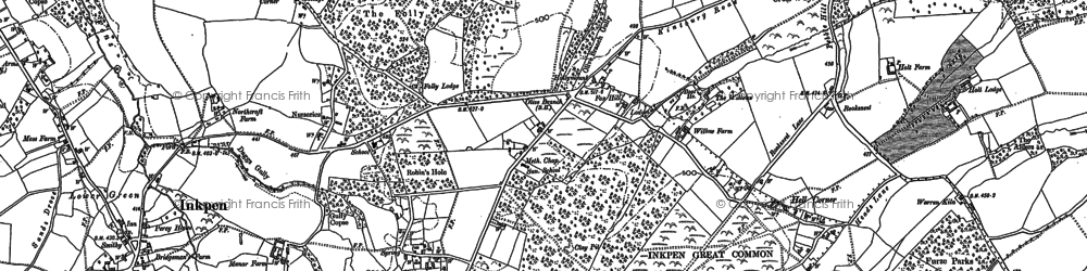 Old map of Inkpen in 1909
