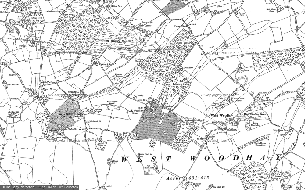 Old Map of Historic Map covering Trapshill in 1909