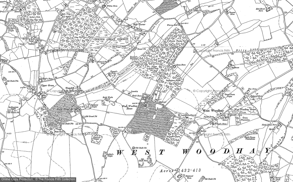 Old Map of Inkpen Common, 1909 - 1910 in 1909