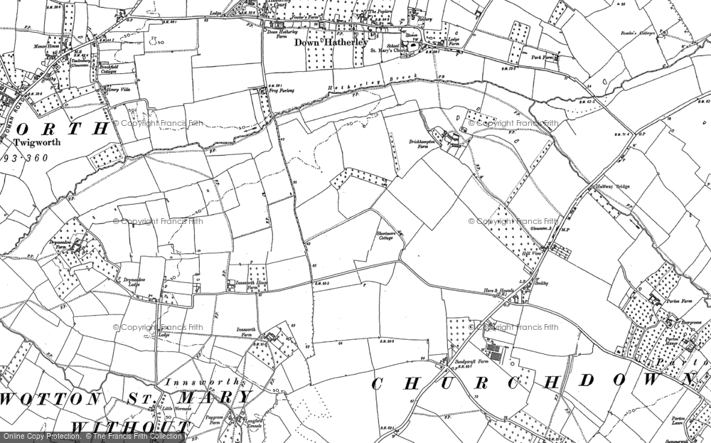 Old Map of Innsworth, 1883 - 1884 in 1883