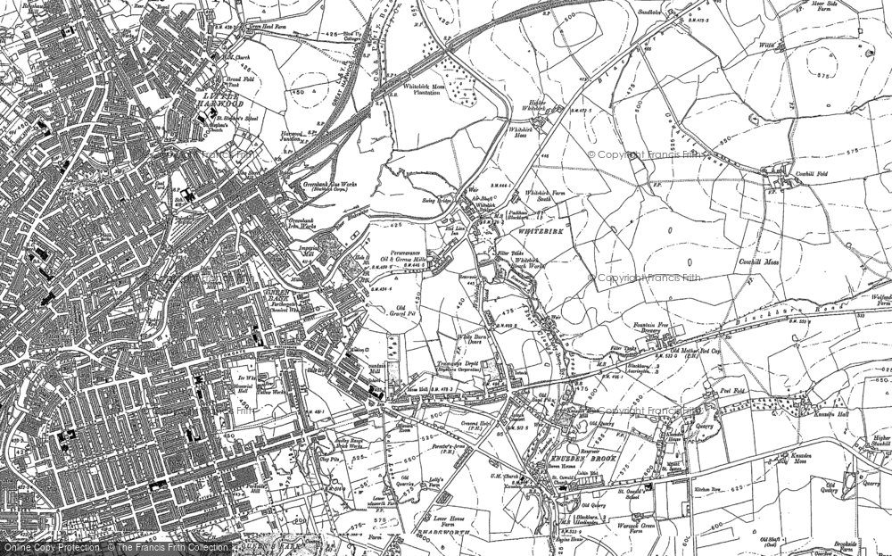 Old Map of Historic Map covering Shadsworth in 1891
